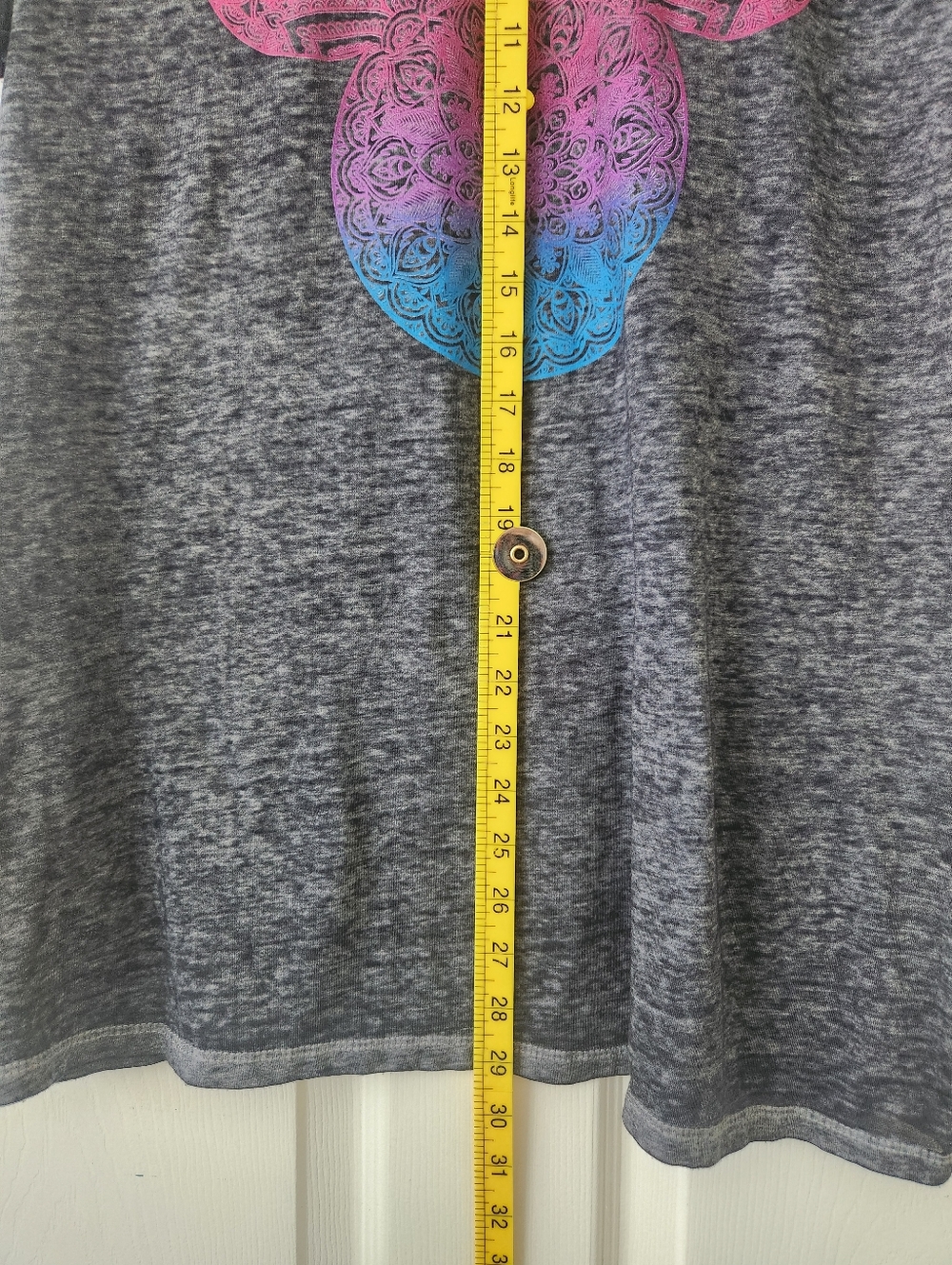 Disney Mickey Mouse Gradient Mandala Tee - Charcoal Gray - Women's XL - Picture 5 of 6